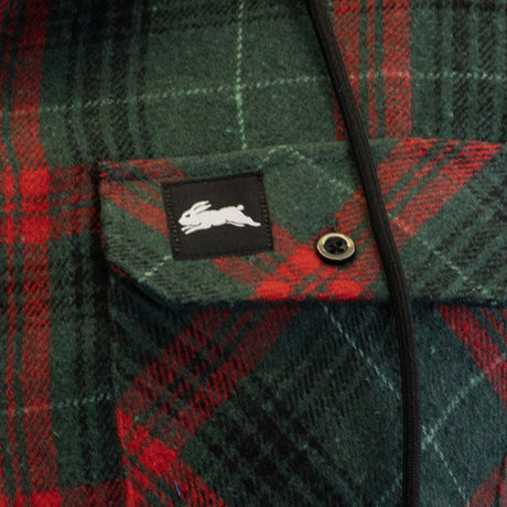 NRL Rabbitohs 'Highland' Hooded Flannel Shirt - Ashtabula