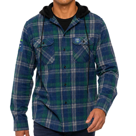 NRL Raiders 'Highland' Hooded Flannel Shirt - Ashtabula