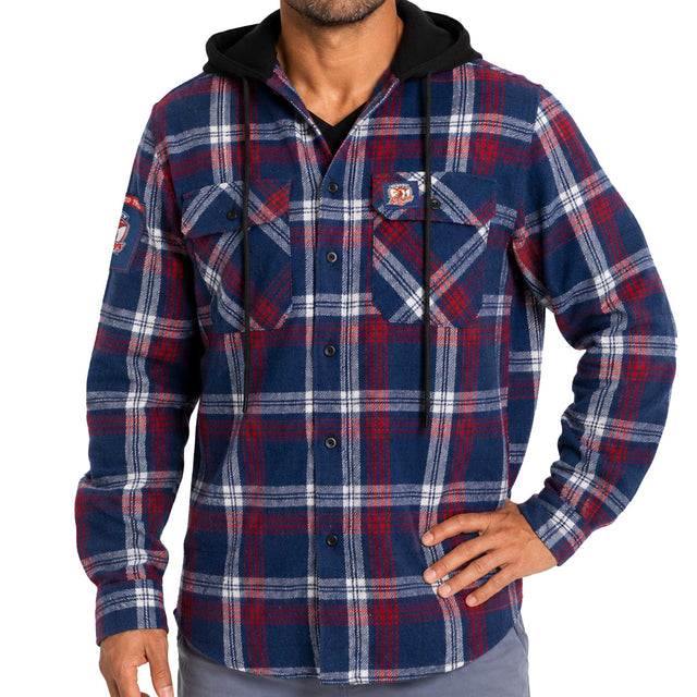 NRL Roosters 'Highland' Hooded Flannel Shirt - Ashtabula