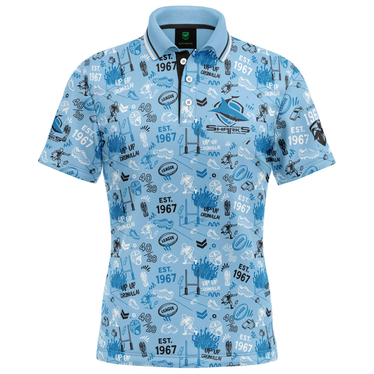 NRL Sharks 'Scrambler' Golf Polo - Ashtabula