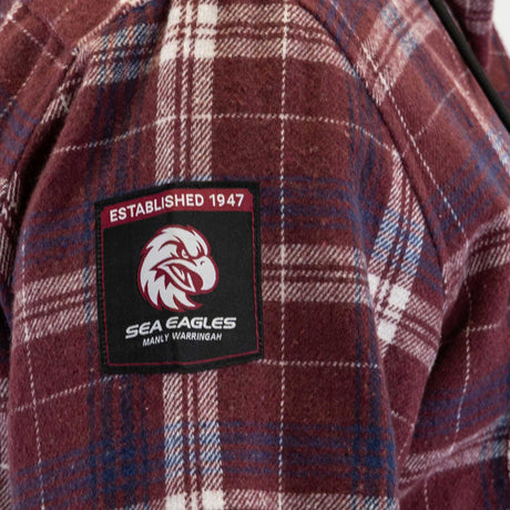 NRL Sea Eagles 'Highland' Hooded Flannel Shirt - Ashtabula