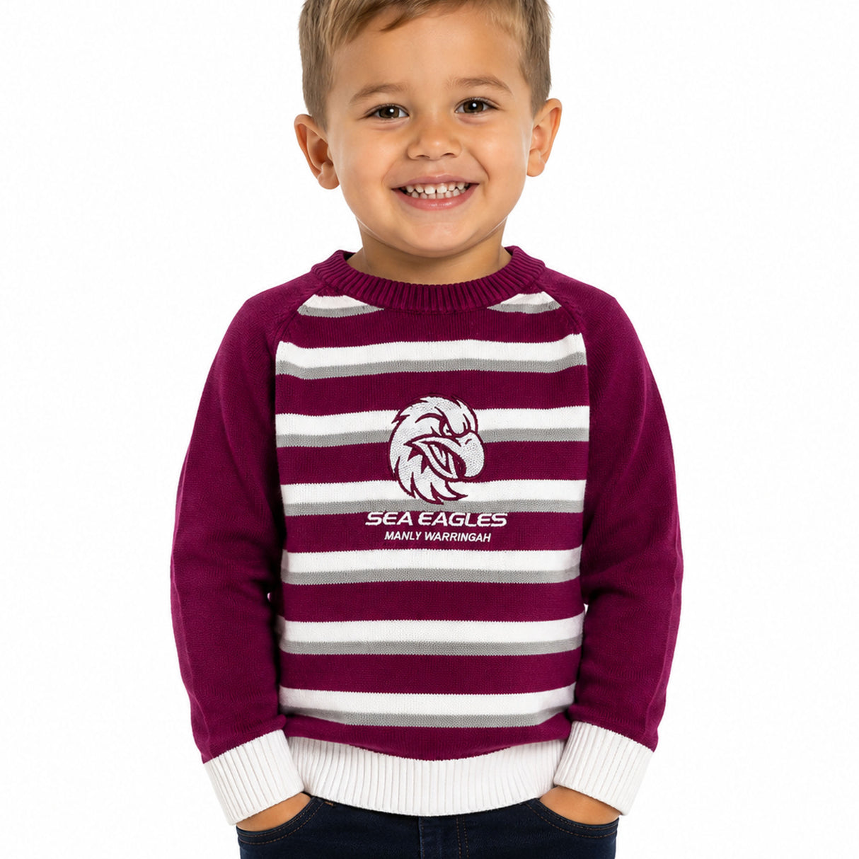 NRL Sea Eagles 'Crossbar' Kids Jumper - Ashtabula