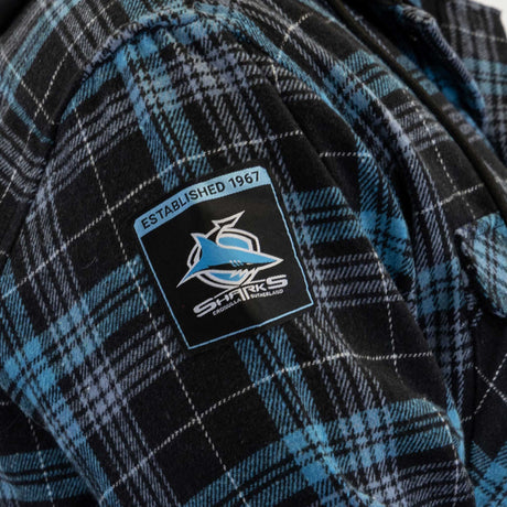 NRL Sharks 'Highland' Hooded Flannel Shirt - Ashtabula