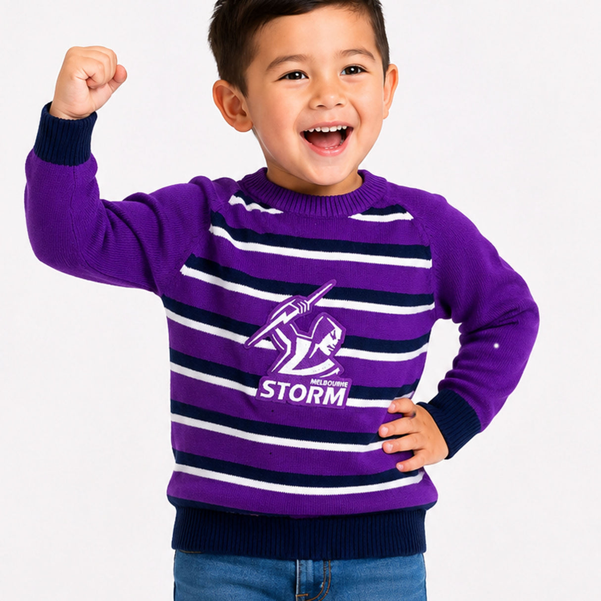 NRL Storm 'Crossbar' Kids Jumper - Ashtabula