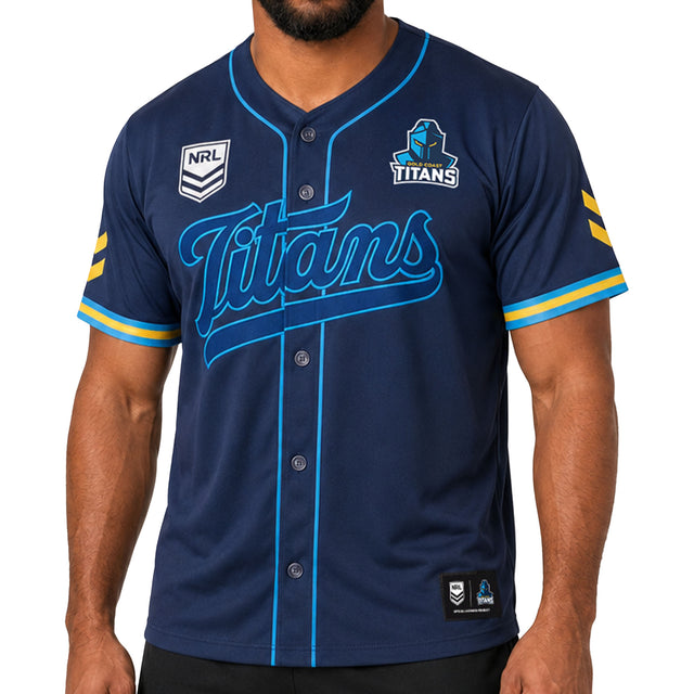 NRL Titans 'Homer' Baseball Shirt - Ashtabula
