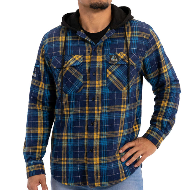 NRL Titans 'Highland' Hooded Flannel Shirt - Ashtabula