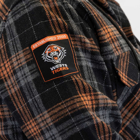 NRL Wests Tigers 'Highland' Hooded Flannel Shirt - Ashtabula