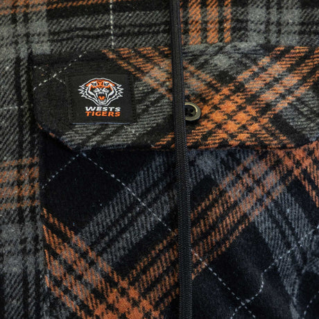 NRL Wests Tigers 'Highland' Hooded Flannel Shirt - Ashtabula