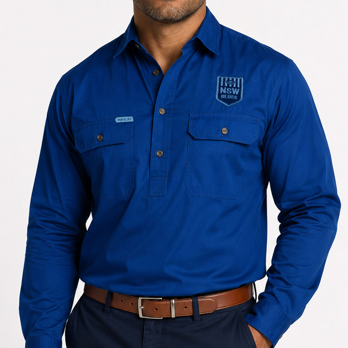 NSW Blues 'Long Yard' Work Shirt - Ashtabula