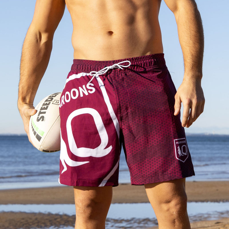 QLD Maroons 'Big Shot' Volley Shorts - Ashtabula