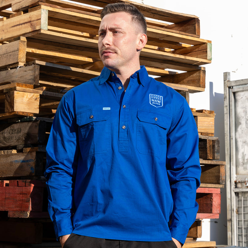 NSW Blues 'Long Yard' Work Shirt - Ashtabula