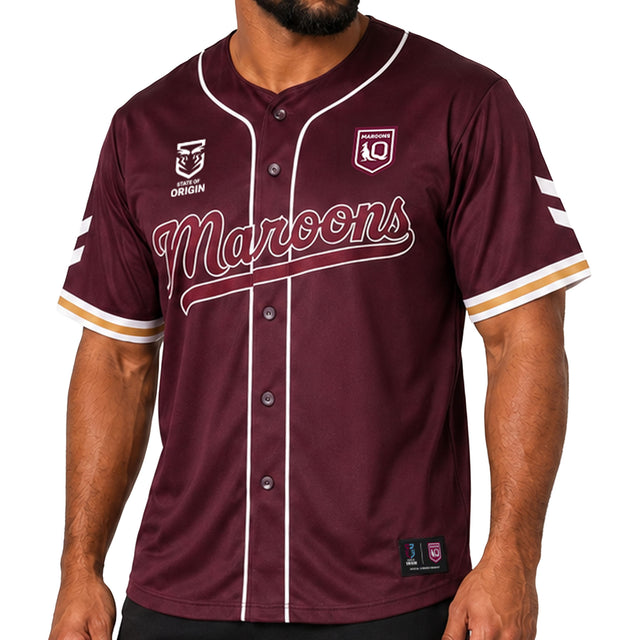 QLD Maroons 'Homer' Baseball Shirt - Ashtabula