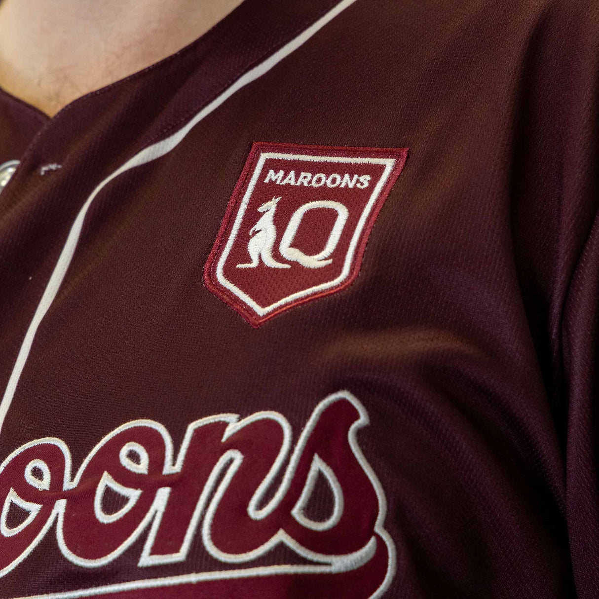QLD Maroons 'Homer' Baseball Shirt - Youth - Ashtabula