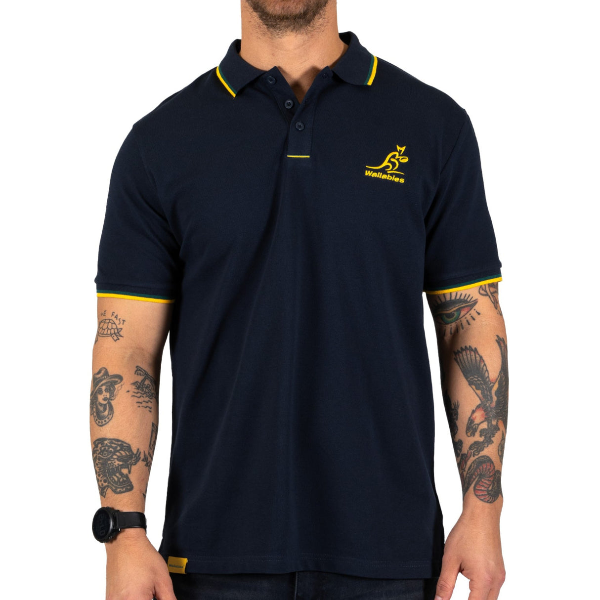 Wallabies Navy Pique Polo - Ashtabula