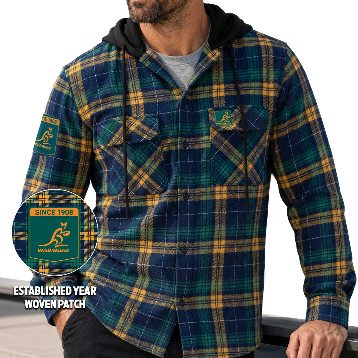 Wallabies 'Highland' Hooded Flannel