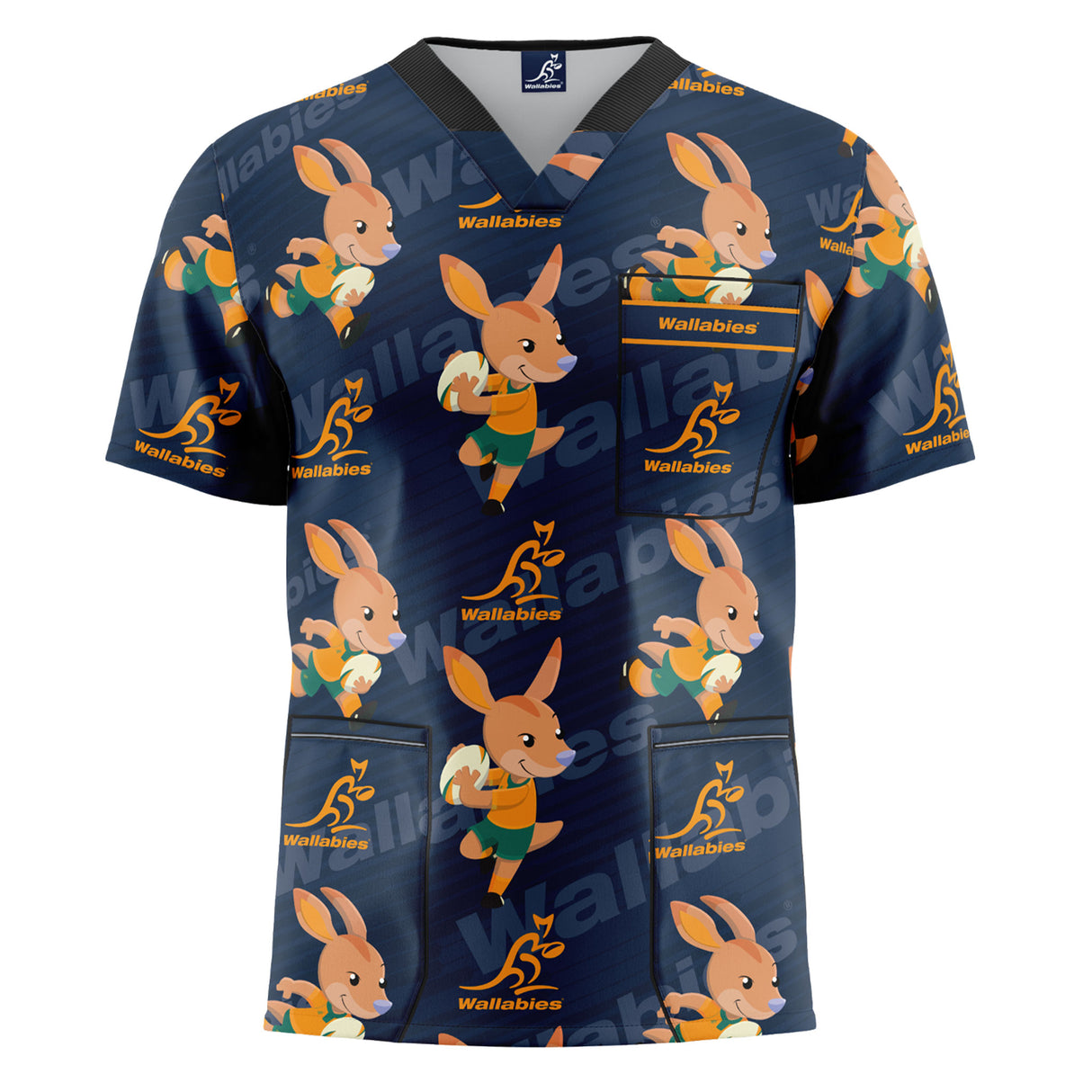 Wallabies 'Wally' Medical Scrub Top - Ashtabula