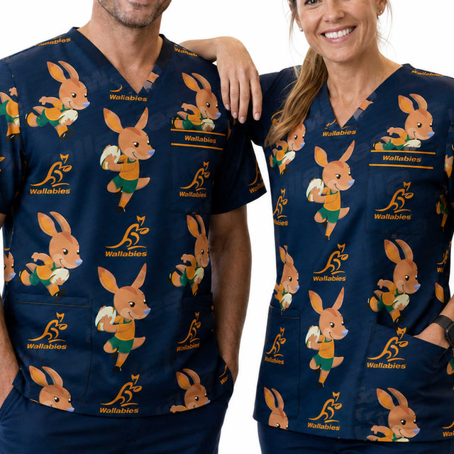 Wallabies 'Wally' Medical Scrub Top - Ashtabula
