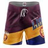 AFL Brisbane Lions 'Barrel' Board Shorts - Youth - Ashtabula