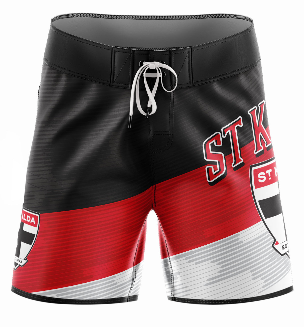 AFL St Kilda 'Barrel' Board Shorts - Adult - Ashtabula