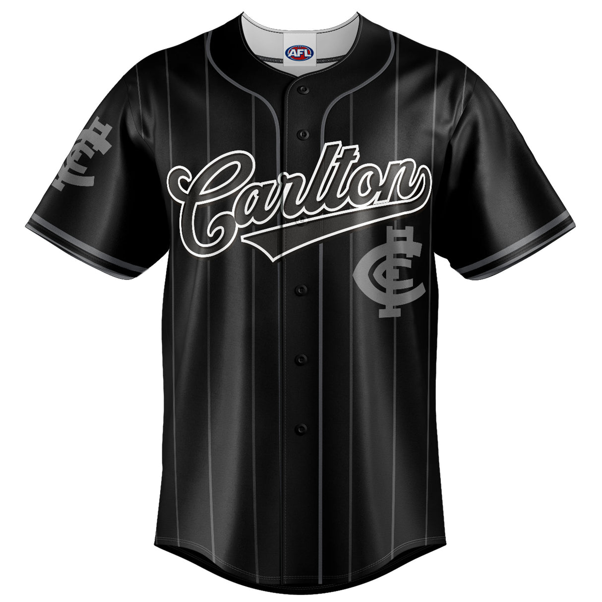 AFL Carlton Blackout Baseball Shirt - Ashtabula
