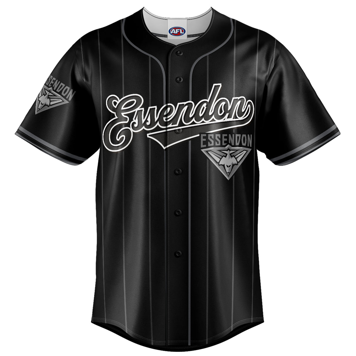 AFL Essendon Bombers Blackout Baseball Shirt - Ashtabula