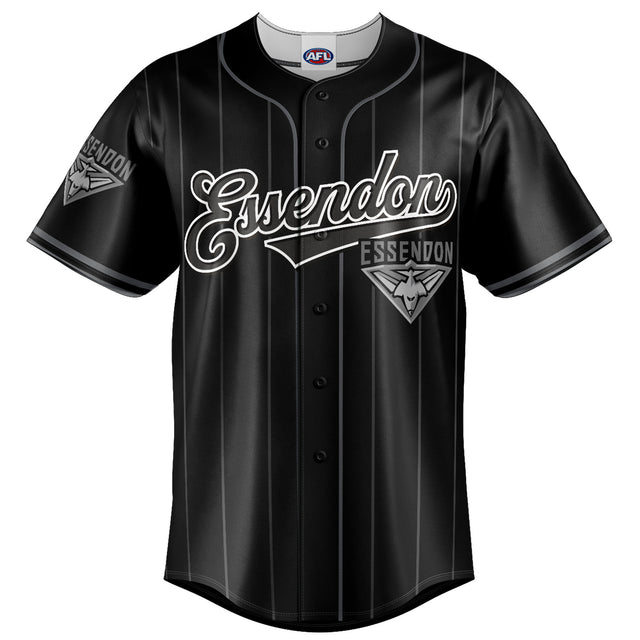 AFL Essendon Bombers Blackout Baseball Shirt - Ashtabula
