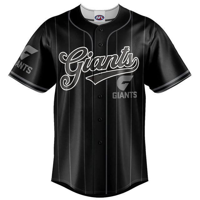 AFL GWS Giants Blackout Baseball Shirt - Ashtabula