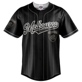 AFL Melbourne Demons Blackout Baseball Shirt - Ashtabula