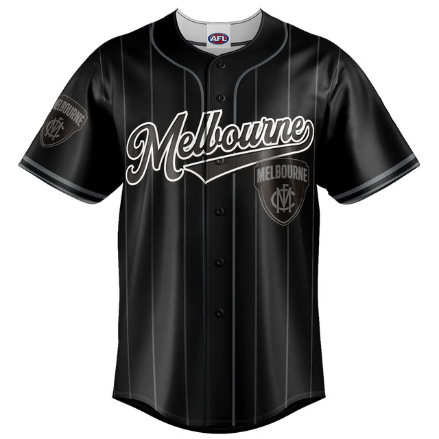 AFL Melbourne Demons Blackout Baseball Shirt - Ashtabula