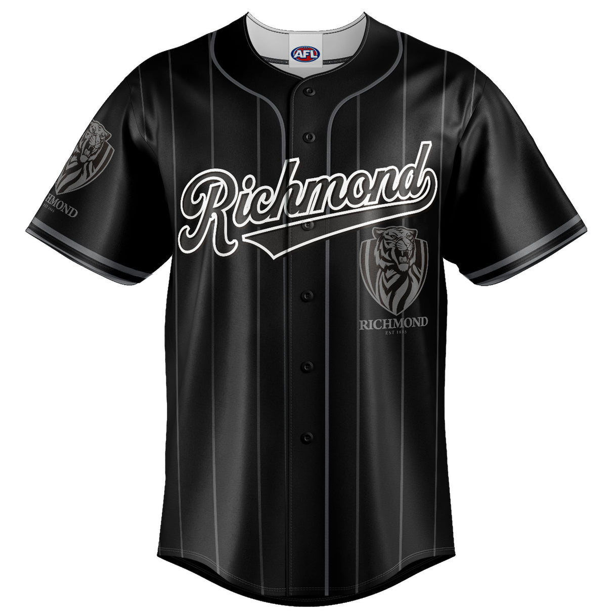 AFL Richmond Tigers Blackout Baseball Shirt - Youth