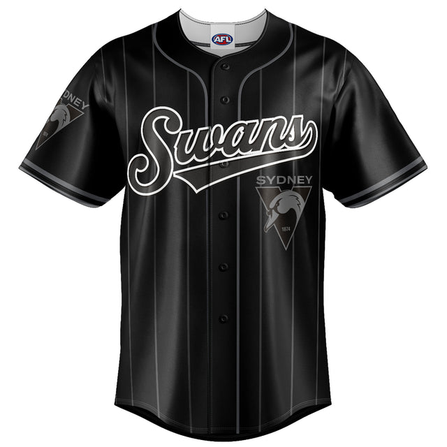 AFL Sydney Swans Blackout Baseball Shirt - Youth - Ashtabula
