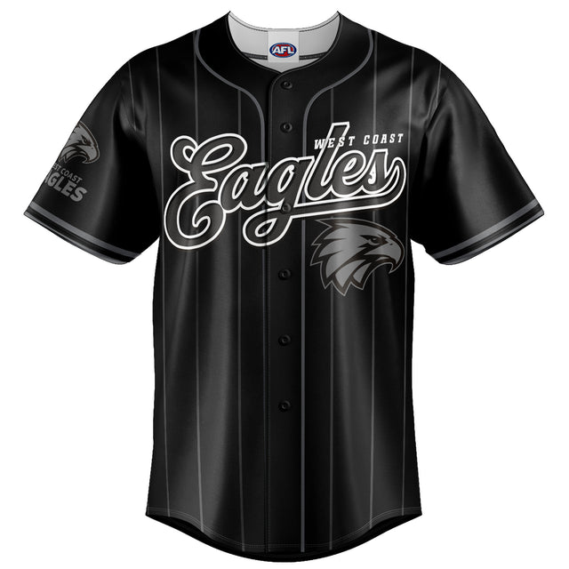 AFL West Coast Eagles Blackout Baseball Shirt - Ashtabula