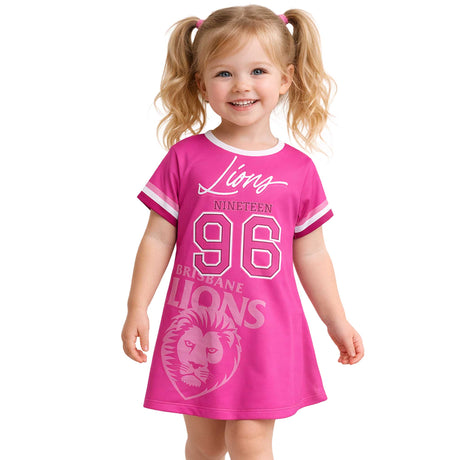 AFL Brisbane Lions 'Fuchsia Force' T-Shirt Dress - Ashtabula