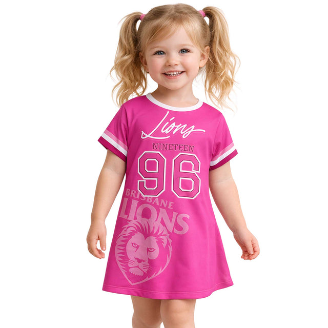 AFL Brisbane Lions 'Fuchsia Force' T-Shirt Dress - Ashtabula