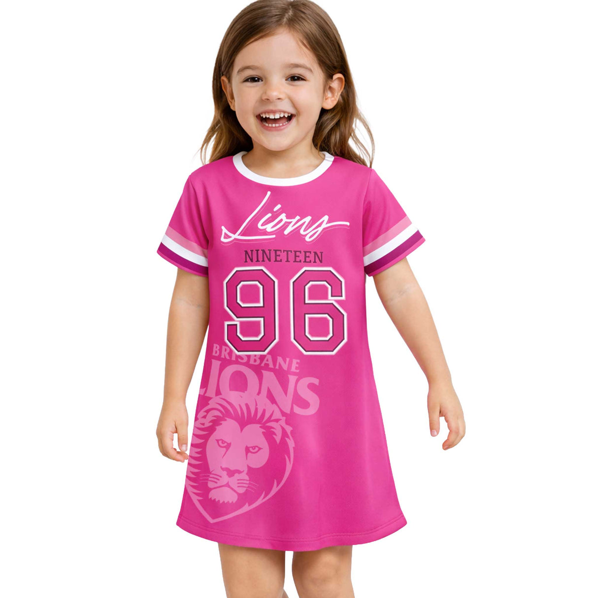 AFL Brisbane Lions 'Fuchsia Force' T-Shirt Dress - Ashtabula