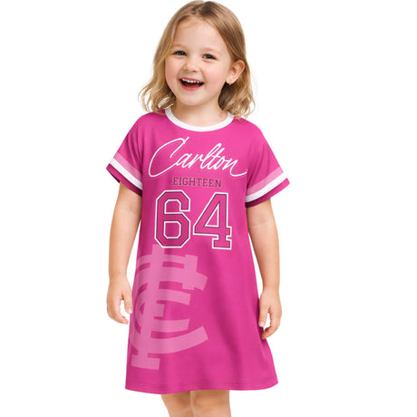 AFL Carlton 'Fuchsia Force' T-Shirt Dress - Ashtabula