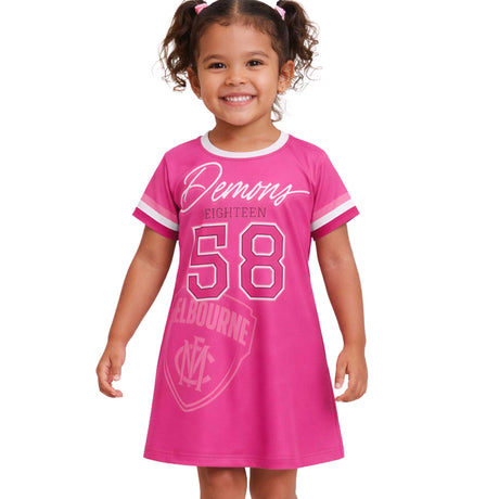 AFL Melbourne Demons 'Fuchsia Force' T-Shirt Dress - Ashtabula