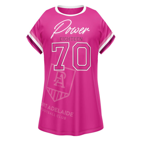 AFL Port Adelaide 'Fuchsia Force' T-Shirt Dress - Ashtabula