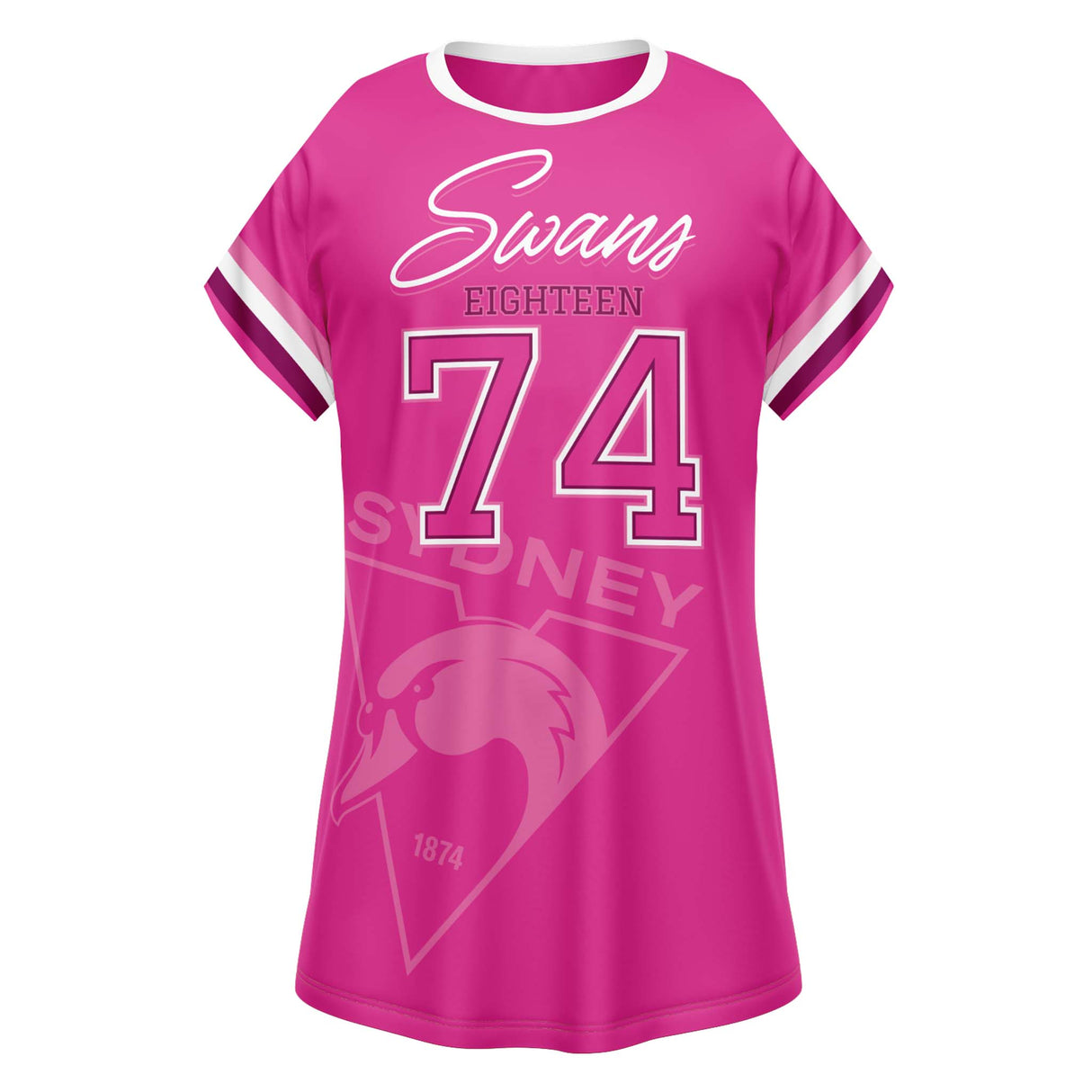 AFL Sydney Swans 'Fuchsia Force' T-Shirt Dress - Ashtabula