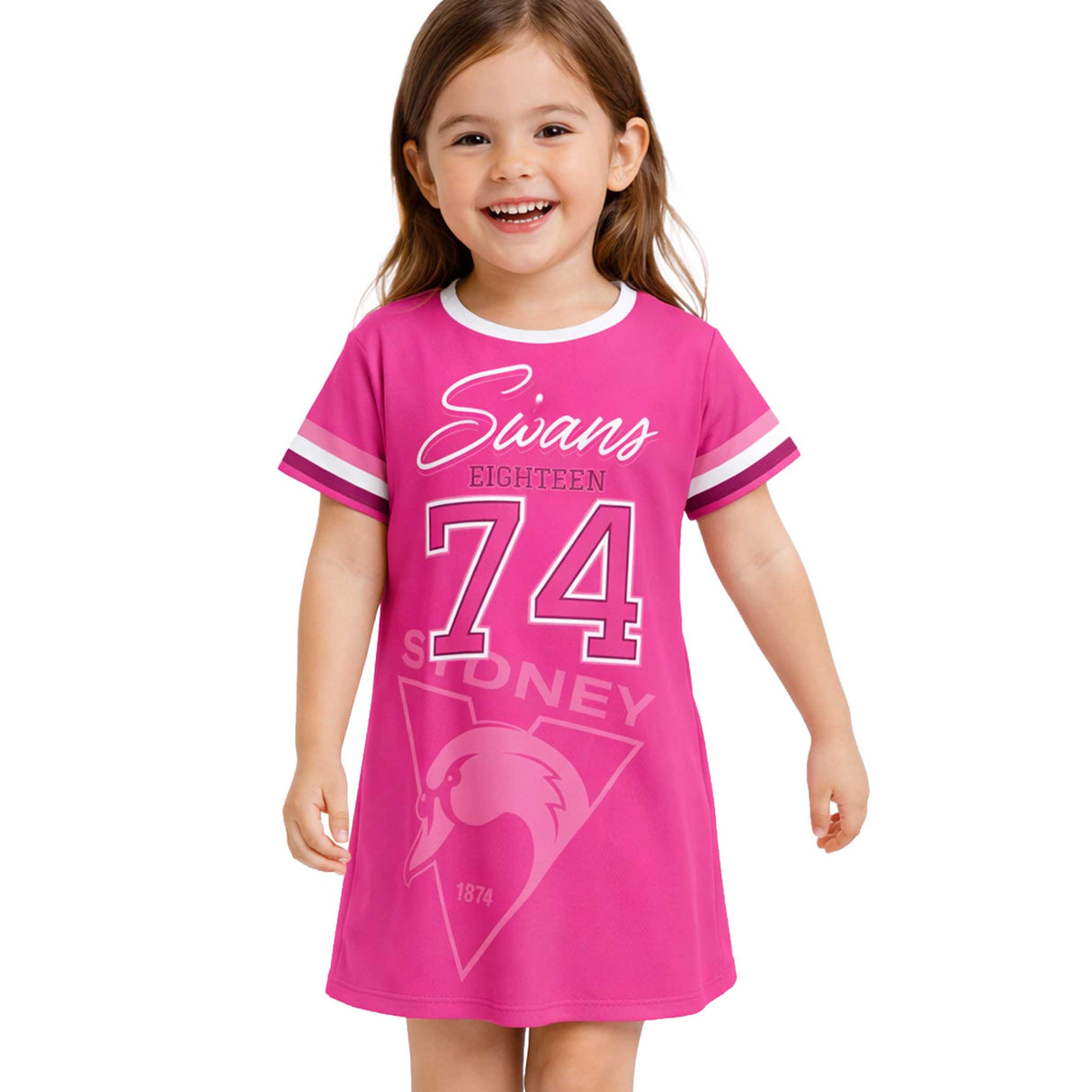 AFL Sydney Swans 'Fuchsia Force' T-Shirt Dress - Ashtabula