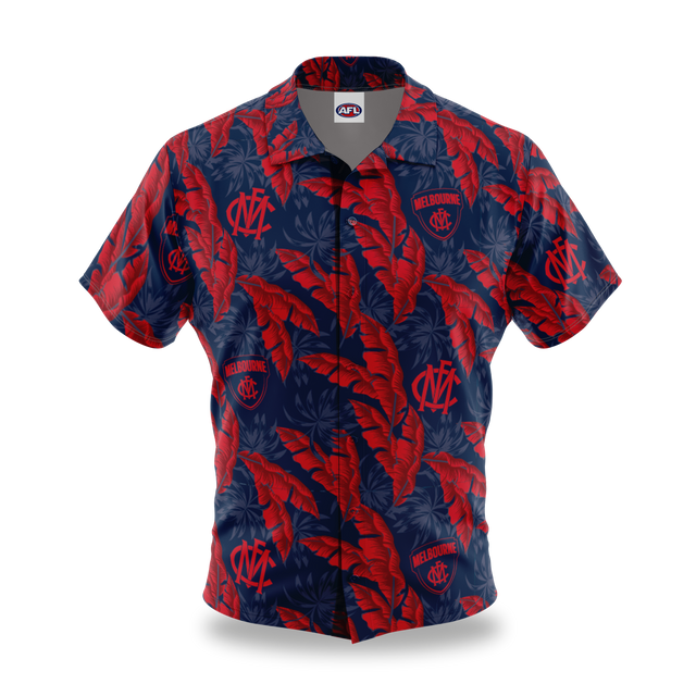 AFL Melbourne Demons 'Paradise' Hawaiian Shirt - Ashtabula
