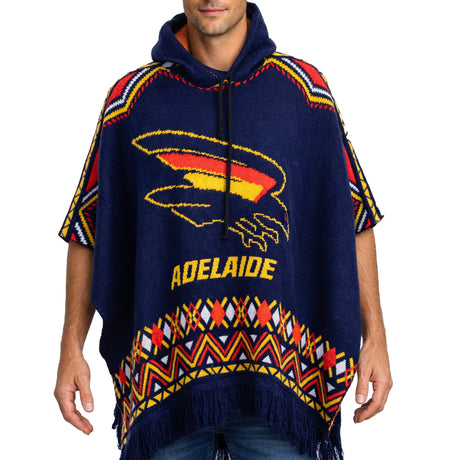 AFL Adelaide Crows 'Dakota' Knitted Poncho - Ashtabula