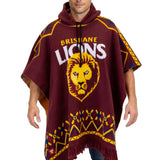AFL Brisbane Lions 'Dakota' Knitted Poncho - Ashtabula