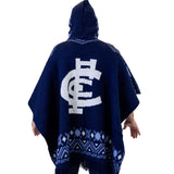 AFL Carlton 'Dakota' Knitted Poncho - Ashtabula