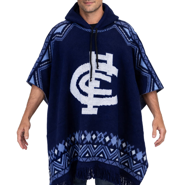 AFL Carlton 'Dakota' Knitted Poncho - Ashtabula