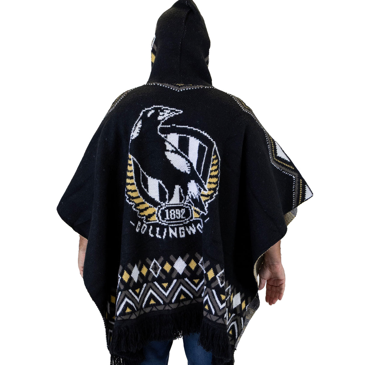 AFL Collingwood 'Dakota' Knitted Poncho - Ashtabula