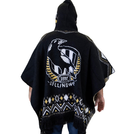 AFL Collingwood 'Dakota' Knitted Poncho - Ashtabula