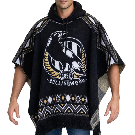 AFL Collingwood 'Dakota' Knitted Poncho - Ashtabula