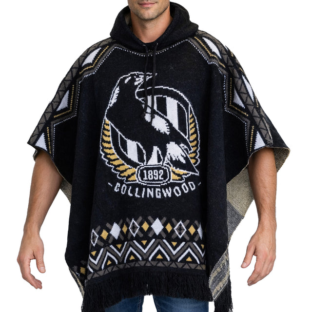AFL Collingwood 'Dakota' Knitted Poncho - Ashtabula