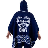AFL Geelong Cats 'Dakota' Knitted Poncho - Ashtabula